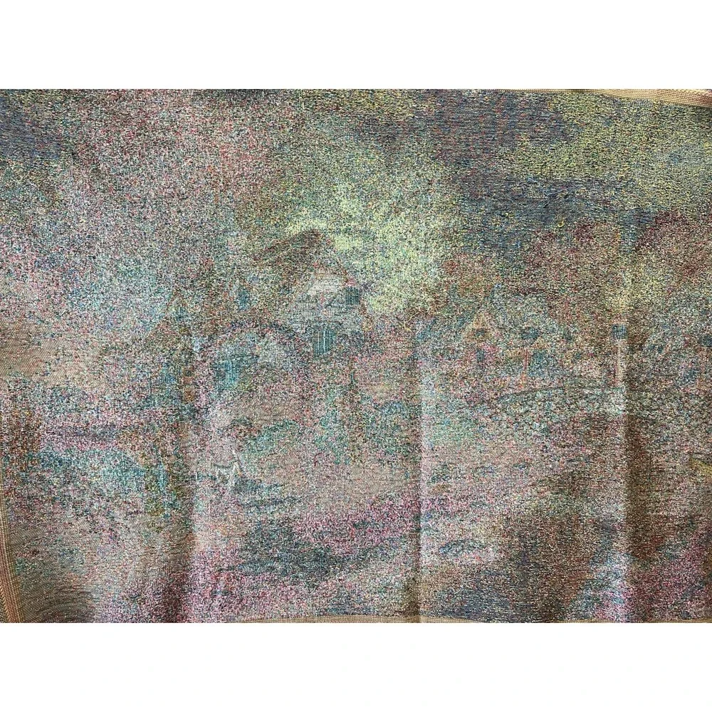 Thomas Kinkade Tapestry Throw Blanket Painter of Light Bridge Cottage  62x42